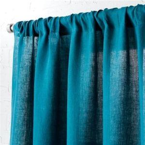 CB2 Teal Linen Curtain Panel 48" x 108"